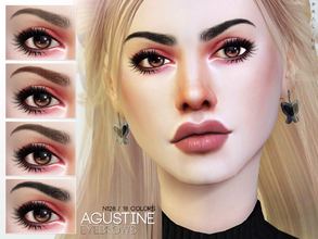 Sims 4 — Agustine Eyebrows N128 by Pralinesims — Eyebrows in 18 colors.