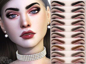 Sims 4 — Gria Eyebrows N130 by Pralinesims — Eyebrows in 18 colors. They're a thicker version of my Micah Eyebrows.