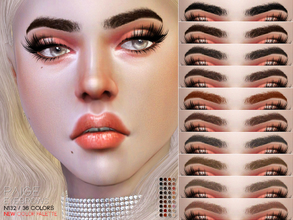 Sims 4 — Paige Eyebrows N132 by Pralinesims — Eyebrows in 36 colors.
