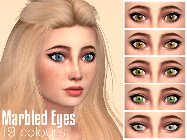 Sims 4 — Marbled Eyes - Non Default by -Lillta- — Marbled and speckled eyes that comes in 19 different colours :) I know