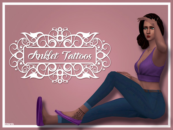 Sims 4 — Anklet Tattoos by Nords — Hey y'all, here's a new set of twelve geometric and tribal anklet tattoos for your