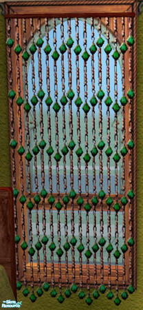 Sims 2 — Indian Inspired III RC 1 -Beaded Curtain by Simaddict99 — Green and antique gold beaded curtain recolor.