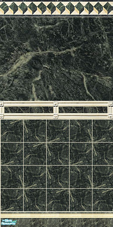 Sims 2 — Marble green by devilishdawn — Has a matching floor 