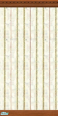 Sims 2 — Antique Car Wallpapers - Stripe by rgdyanne — Antique Car striped wallpaper with medium wood crown and kick
