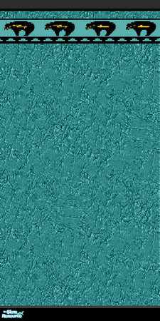 Sims 2 — SW Designs: Teal Wall w/ Bear Border by 404Savant — Part of the Southwest Designs Collection: This textured wall