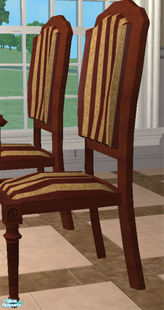 Sims 2 — Tuscan Kitchen - Mahogany Chair by phoenix_phaerie — Mahogany recolor of the Tuscan Kitchen Dinette Chair.