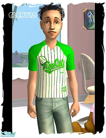 Sims 2 — Green Baseball Top For Little Boys by clcny20 — The green recolor of this baseball top for little boys.