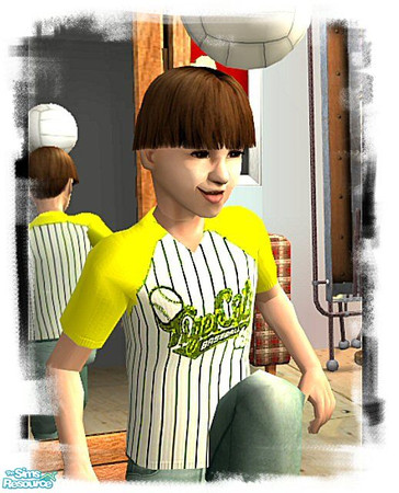 Sims 2 — Yellow Baseball Top For Little Boys by clcny20 — The yellow recolor of this baseball top for little boys.