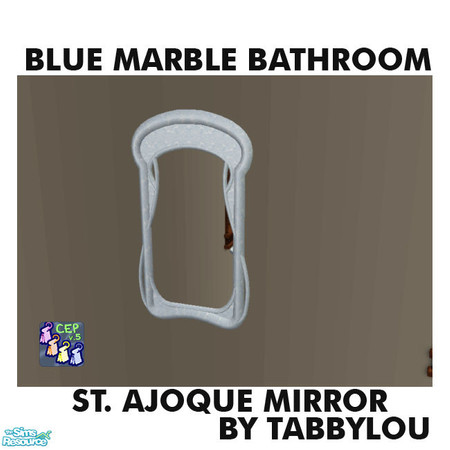 Sims 2 — TL - Pastel Blue Marble StAjoque Mirror by TabbyLou — St. Ajoque Mirror for Pastel Blue marble bathroom.