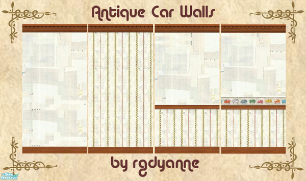 Sims 2 — Antique Car Wallpapers by rgdyanne — Antique cars for that little (or not so little) Sim boy who loves cars.