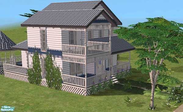 Sims 2 — Pretty Victorian2 by Burcu07 — There are 2 bedroom,3 bathroom,1 bedroom closet,1 gazebo,deck,veranda and