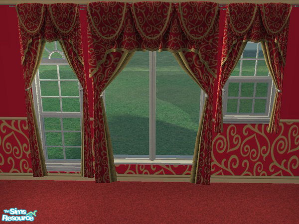Sims 2 — Be Mine Bedroom Set - Drapes by hatshepsut — Part of the Be Mine Bedroom set.