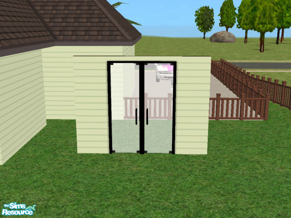 Sims 2 — Multi-Colored Glass Doors - Black by Irish Pride — The Black glass doors are the perfect item to give new life
