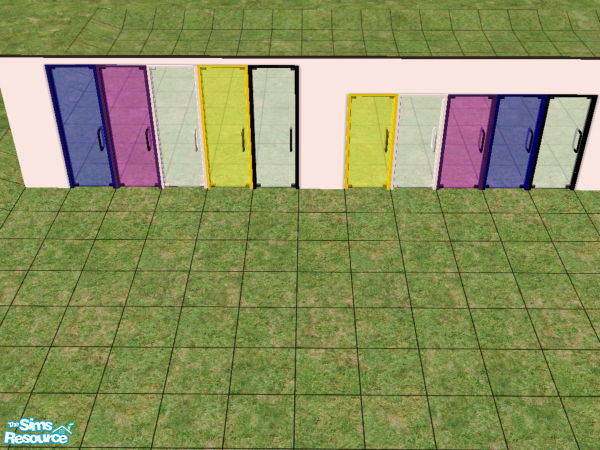 Sims 2 — Multi-Colored Glass Doors by Irish Pride — The multi-colored glass doors are the perfect item to give new life