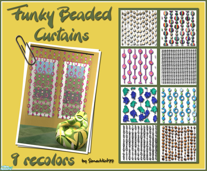 The Sims Resource Funky Beaded Curtains, Custom Beaded Curtains Doorways