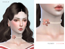 Sims 4 — Flower Choker by ChloeMMM — ** 8 colors ** New mesh by me. ** Recolor is allowed but PLEASE DO NOT include the