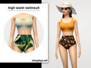 Sims 4 — High Waist Swimsuit by xtinaplays-ts4 — - 10 colors - For Female Teen, Adult, Young Adult, and Elder - For