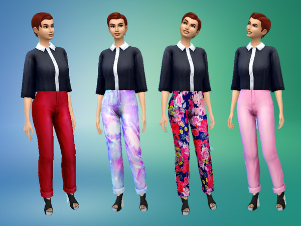 Sims 4 — Mom Jeans Recolor - Mesh needed by Wonderland-Sims — 3 patterns, 7 solid colors