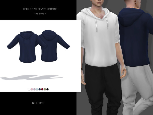The Sims Resource - Rolled Sleeves Hoodie