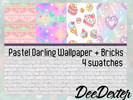 Sims 4 — Kawaii Wallpaper + Bricks! by deedexter — 4 super cute pastel walls for all of your adorable sims!