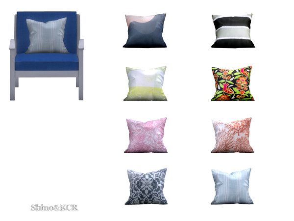 Sims 4 — Outdoor 2018 - Pillows for Living Chair by ShinoKCR — Sleek and modern Outdoor Furniture inspired by PotteryBarn