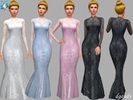 Sims 4 — Formal - Karen by Dgandy — Silk lace and beads adorn this dress with sheer sleeves and neckline and buttons down