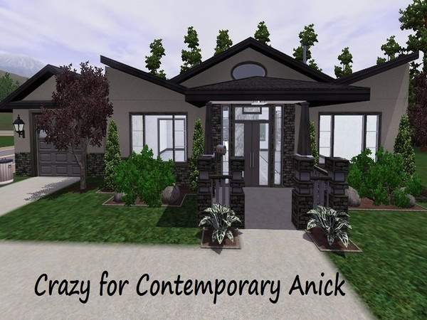 Sims 3 — Crazy for Contemporary Anick by Jujubee77 — 4 bedrooms, 3 bathrooms, gym, large family room, kitchen, separate