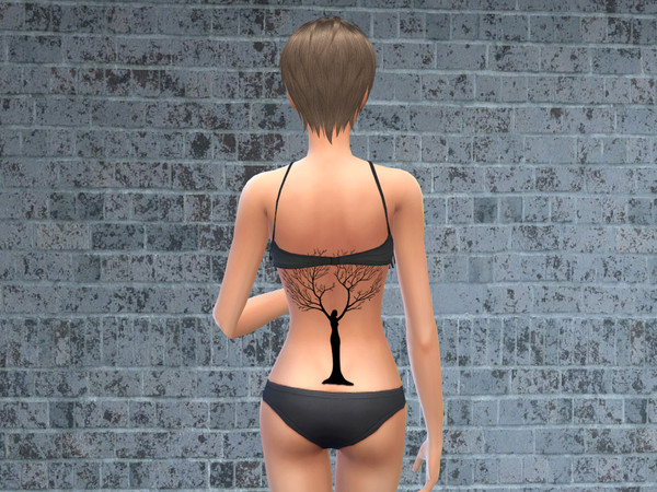 Sims 4 — Tree 15 Tattoo by BeccaB3232 — Tree 15 Tattoo -Recoloring is allowed -Original mesh is from the Base Game