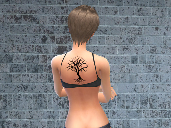 Sims 4 — Tree 1 Tattoo by BeccaB3232 — Tree1 tattoo -Recoloring is allowed -Original mesh is from the Base Game