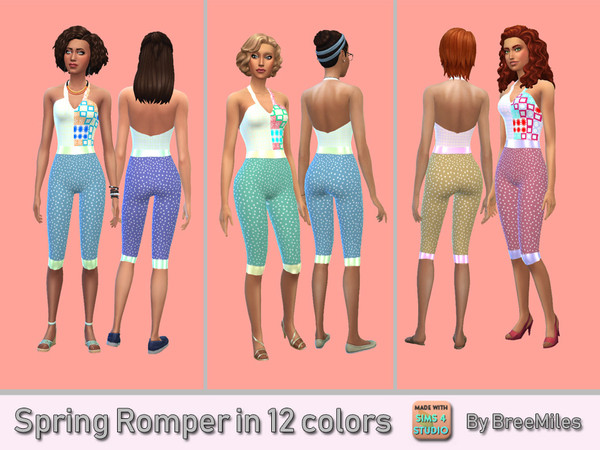 Sims 4 — Spring Romper- Base game by Bree_miles — Lovely spring romper outfit! 