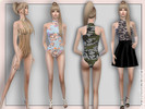 Sims 4 — Sweet Floral Bodysuit by melisa_inci —  10 patterns swatches In the Tights category in Accessories. To wear the
