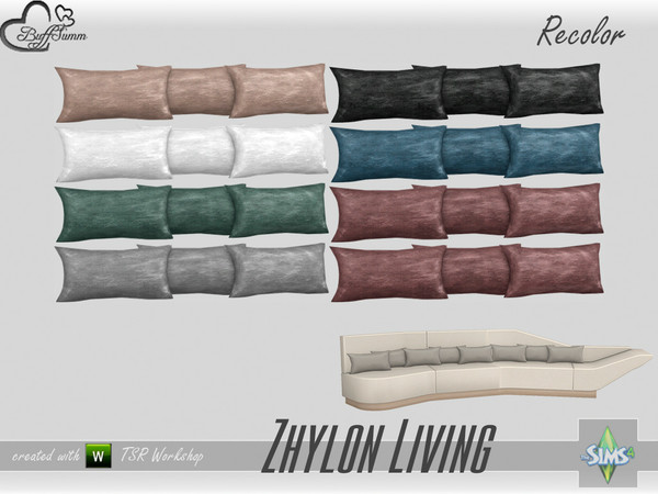 Sims 4 — Living Zhylon Pillow for Sofa Right by BuffSumm — Part of the *Livingroom Zhylon Set* Created by BuffSumm @ TSR