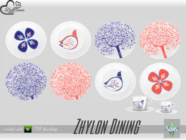 Sims 4 — Dining Zhylon Plate Cup Espresso by BuffSumm — Part of the *Diningroom Zhylon Set* Created by BuffSumm @ TSR