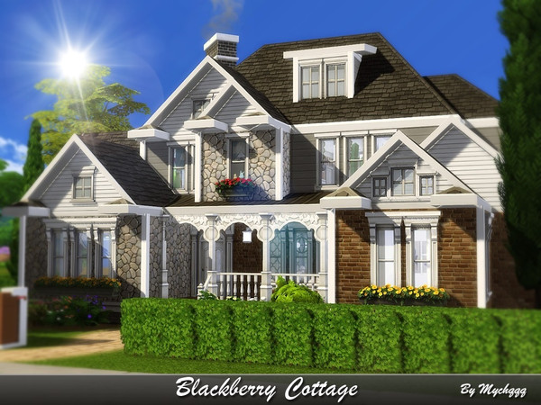 Sims 4 — Blackberry Cottage by MychQQQ — Lot: 40x30 Value: $ 175,736 House contains: - 5 bedrooms - 3 bathrooms - living