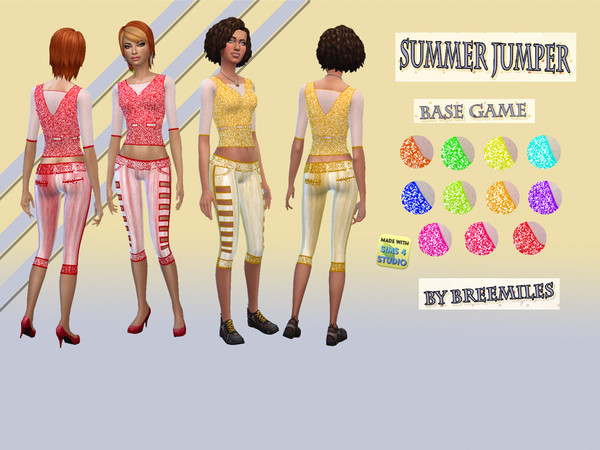 Sims 4 — Summer Jumper - Base Game by Bree_miles — Lovely summer outfit! 