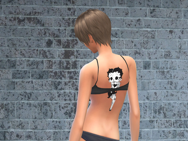 Sims 4 — Betty Boop Tattoo Set by BeccaB3232 — Betty Boop Tattoo Set -Recoloring is allowed -Original mesh is from the