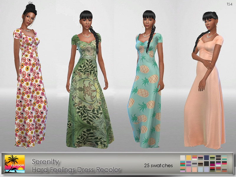 Sims 4 The Sims Resource | Serenity Hard Feelings Dress Recolor by TSR Creator