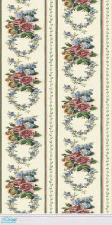 Sims 2 — Red Roses Wallpaper with Kick Molding by daman19942 — Daman19942 Do Not Re-Upload Anywhere Part of a Set