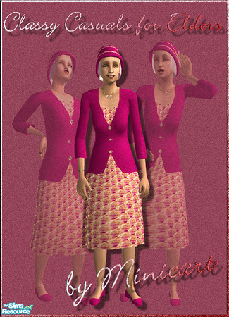 Sims 2 — Mini_FE_ED_19 by minicart — A lovely pink outfit for your more mature Sim. Please note that the hat is not