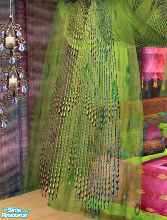 Sims 2 — Indian Inspired Living III -Beaded Drape by Simaddict99 — beaded recolor of my Draped Fabric- mesh required.