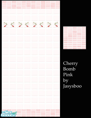 Sims 2 — Cherry Bomb Pink Tile by jasysboo — Perfect for a girly bathroom! Square tiles in pale pink with top and bottom