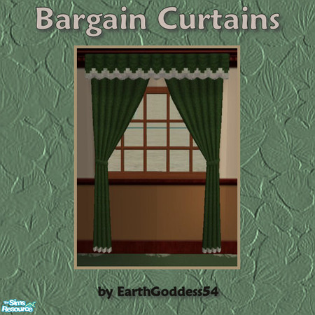 Sims 2 — Bargain Bedroom - Curtains by EarthGoddess54 — Recolor of Maxis' "Deluxe Veil of Dreams". Enjoy!