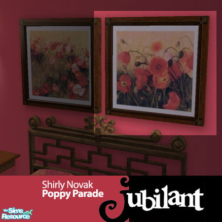 Sims 2 — Painting: Poppy Parade by Shirly Novak by Jubilant — This painting is by Shirly Novak and called "Poppy
