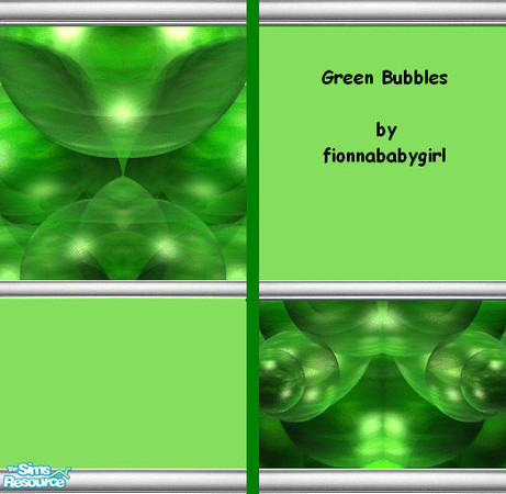 Sims 2 — Green Bubbles Wallpaper by fionnababygirl — No cost green wallpaper with a bubble effect. I was playing with the