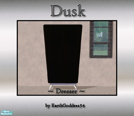 Sims 2 — Dusk Bedroom - Dresser by EarthGoddess54 — A black recolor of Maxis' "Atomic Clothing Manager by