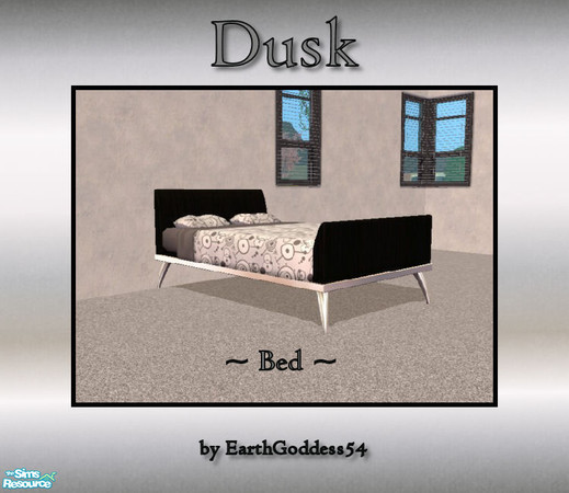 Sims 2 — Dusk Bedroom - Bed by EarthGoddess54 — A black recolor of Maxis' "Sleepwave 42 by Streamlined