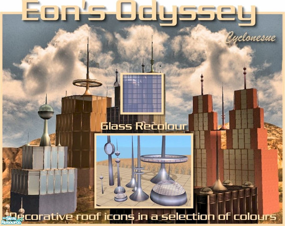 Sims 2 — Eon's Odyssey Glass Recolour - Twilight by Cyclonesue — A purple glass recolour for the entire Eon's Odyssey