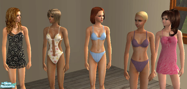Sims 2 — Jolene's Wardrobe by penguin123 — This is a little mix of... 1 swimsuit 2 bra and knickers 2 nighties All from