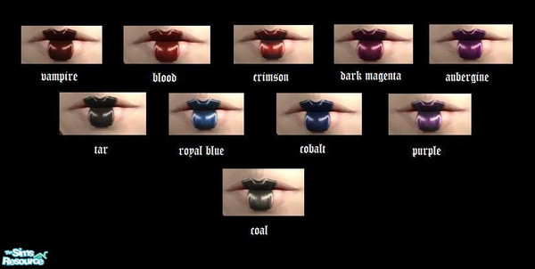 Sims 2 — Doll Lipstick Set by Sayde — Cute lipstick set for all your goths , gothic lolitas , geishas , vampires and of