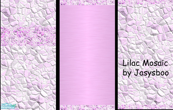 Sims 2 — Lilac Mosaic Walls by jasysboo — Set of 3 masonry and tile walls featuring a very small purple stone mosaic
